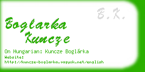 boglarka kuncze business card