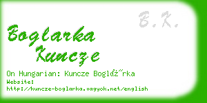 boglarka kuncze business card